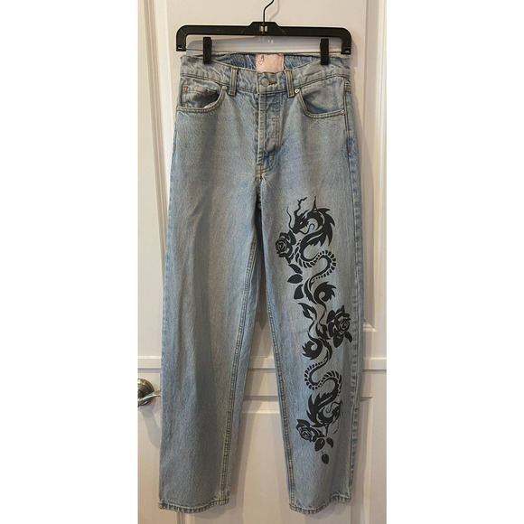 Revice Denim Super 80's/1984 Women's Relaxed Straight Leg Jeans Rose&Dragon 24 - Picture 3 of 12